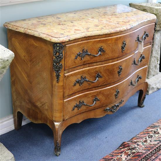 A Louis XV style Kingwood commode W.118cm